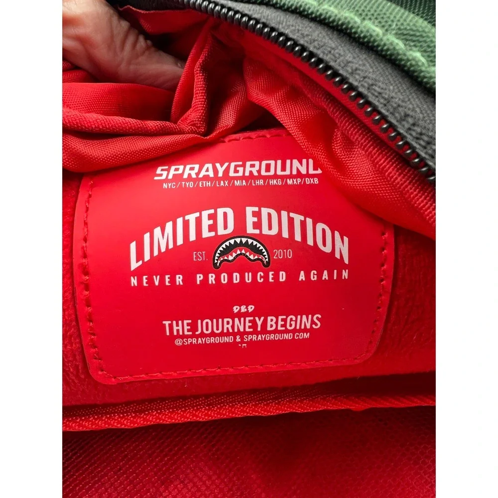 Sprayground Red Bear Money Limited Edition Green Streetwear Backpack NWT